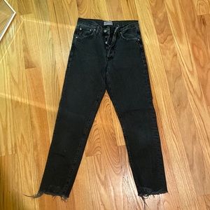 Agolde black jean straight leg skinny